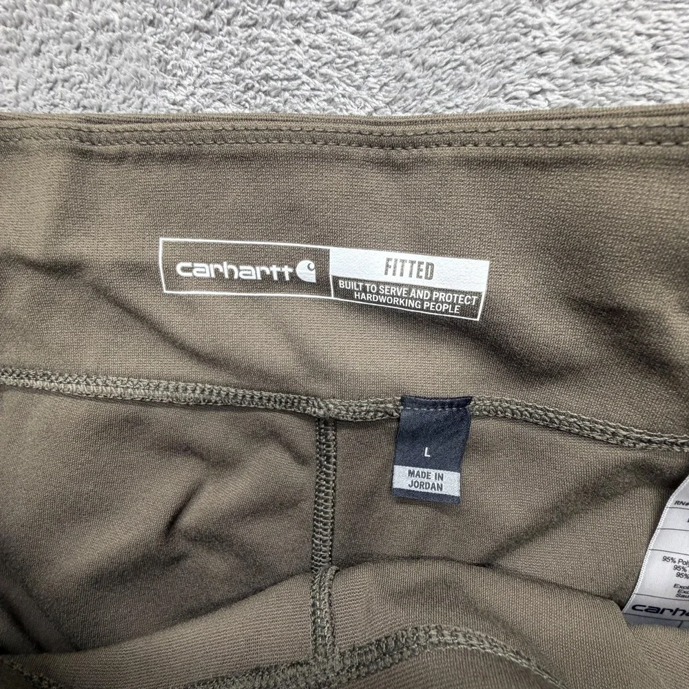 Carhartt Fitted Leggings Womens Large Green Ankle Pocket‎ Stretch Workwear Pants